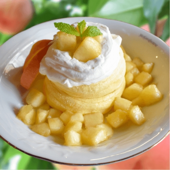 桃のプレミアムパンケーキ