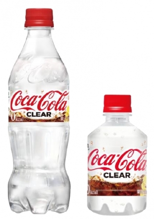 「コカ・コーラ クリア」左から： 500ml PET、280ml PET