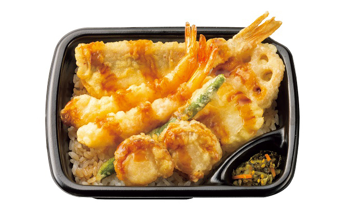 「ほっともっと」、490円の『海鮮天丼』新発売。4種の海の幸と2種の野菜を天ぷらに