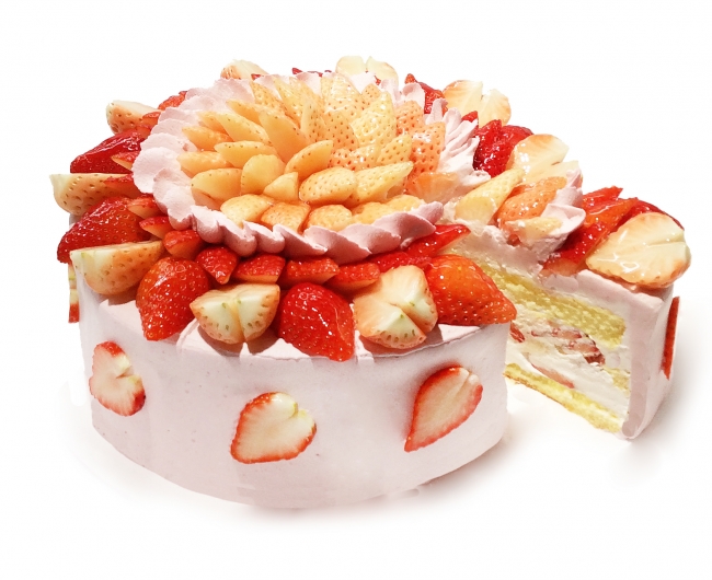 「白いちご」と「パティシエおすすめいちご」のショートケーキ