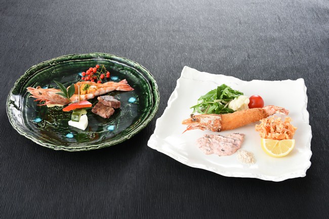 日本料理　広島　なだ万　特別海老懐石　メインディッシュ　イメージ