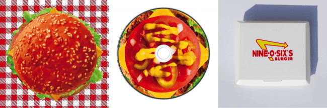 3rd ALBUM「NINE-O-SIX’S BURGER」（左から、CDジャケット／CD盤面／CDケース箱外観）