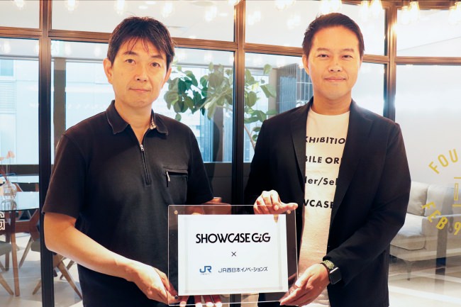 左：ＪＲ西日本イノベーションズ 代表取締役社長 和田 裕至、右：Showcase Gig 代表取締役 新田 剛史