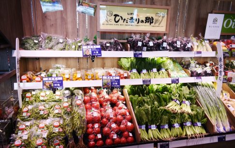 色鮮やかで新鮮な近郊野菜を集めた、こだわりのコーナー。