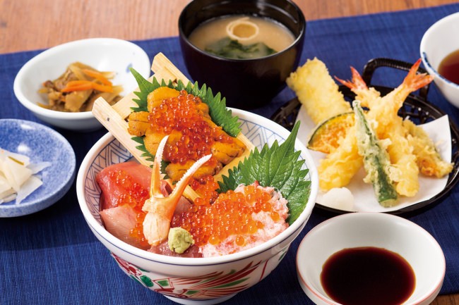 よくばり冬の海鮮丼天ぷら膳