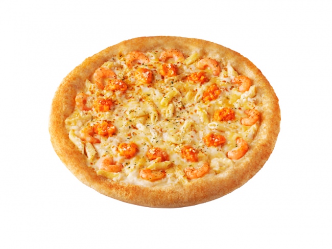 ワタリガニオマールソースの 「えびぷりグラタンピザ」