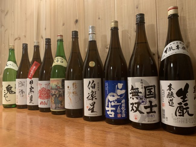 北海道の地酒を中心に約20種類
