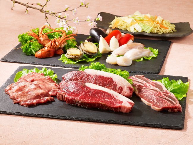 夜桜和牛サーロイン＆シーフードバーベキューセット