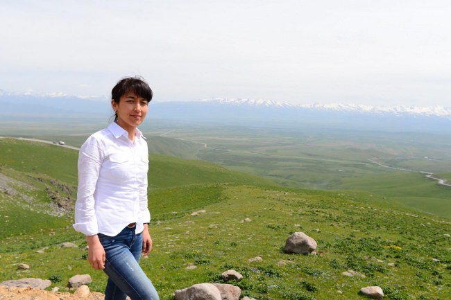 キルギスのNPO法人OVOP+1のCEOナルギザ・エルキンバエバさん