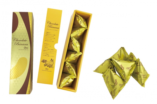 「チョコレートバナナ6個入り」化粧箱と個包装