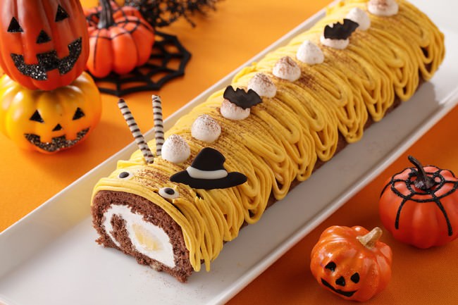 ハロウィンかぼちゃのゴブリンロールケーキ