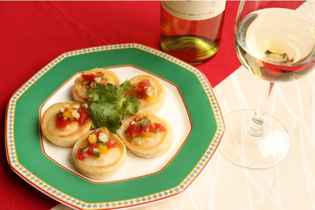 海鮮餃子×シャトー・メルシャン 日本のあわ　甲州シャルドネ