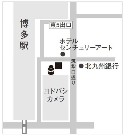 「鮨・酒・肴　杉玉　博多駅」マップ