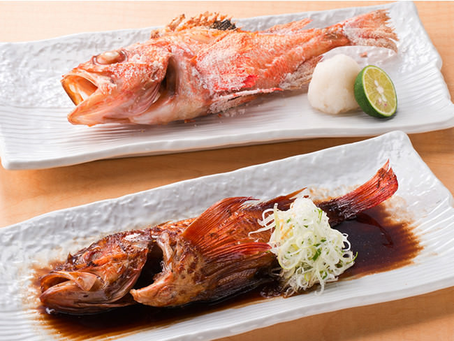 お祝いの席にもピッタリ！丸々一本 道産きんき（塩焼きor煮つけ）1,680円(税別)