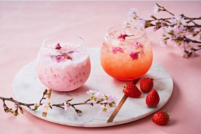 苺と桜を組み合わせたノンアルコールカクテル（オプション）