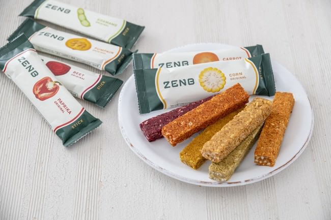「ZENB STICK」全7種類（コーン、ビーツ、パプリカ、パンプキン、キャロット、ゴボウ、枝豆）
