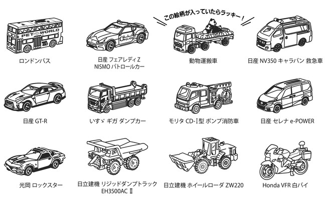 日清シスコ「トミカビスケット」プリント絵柄