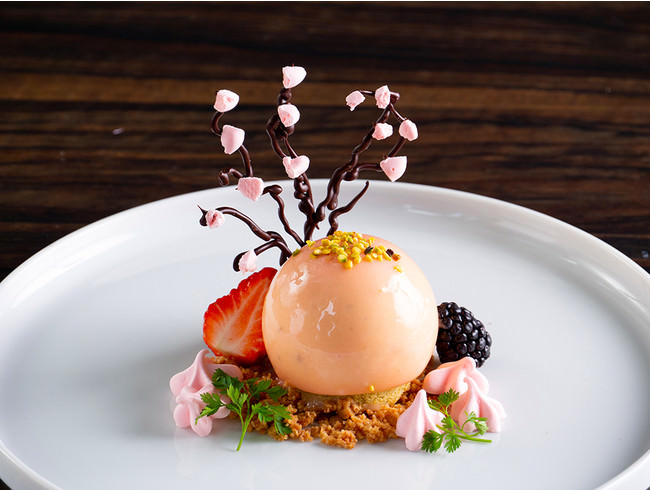 桜の木を見立ててお皿の上でお花見を