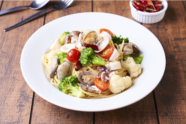 「魚貝と野菜のペペロンチーノ」
