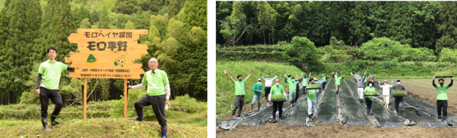 モロヘイヤ100%の青粒　兵庫県上郡町にてモロヘイヤ農園「モロ平野」開園式を開催