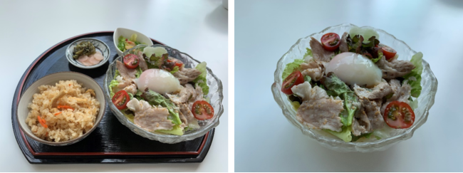 近江牛冷しゃぶサラダうどん定食（左、1,300円 税込）。単品もあります（右、1,000円 税込）