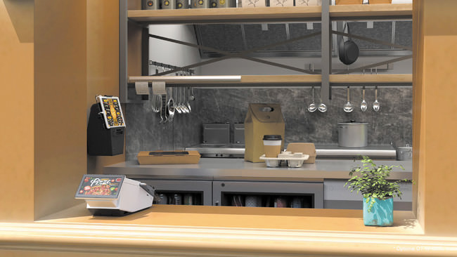 レジには平置き、オーダー受付は壁掛けで利用が可能