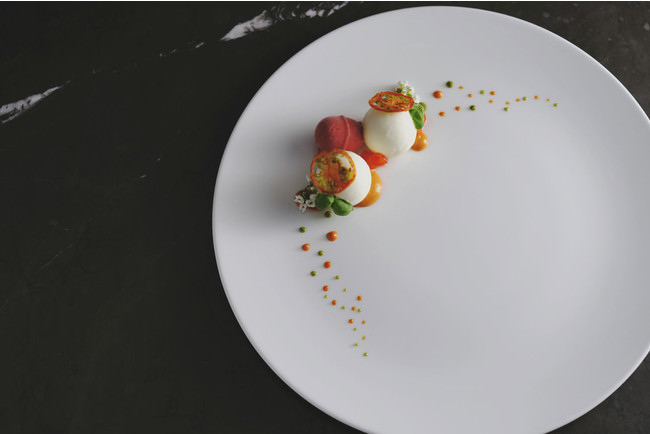 ランチコースSEASONALとMENU DE CHEFのデザート　「サマーベジタブル」