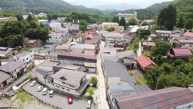 蔵王温泉街の街並み