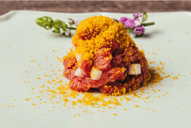 からすみと辛味大根のタルタル　【季節の匠コース】