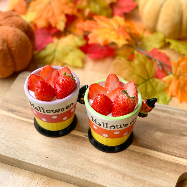 いちごとかぼちゃのプリン