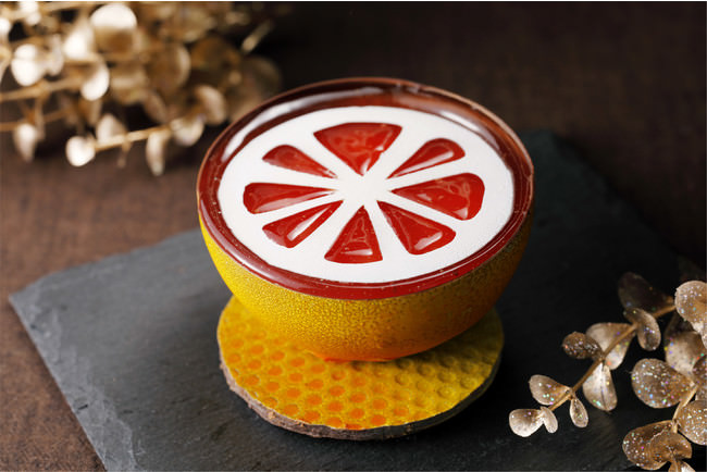 実演「ブラッドオレンジのデセール」