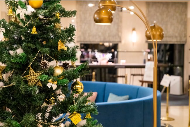 ロビーのクリスマス装飾