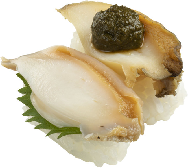 あわび食べ比べ（生・煮の肝ソースのせ）