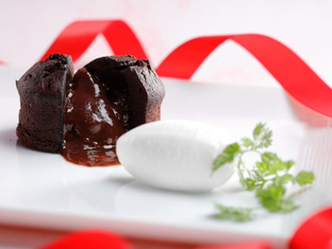 フォンダンショコラバニラアイス添え