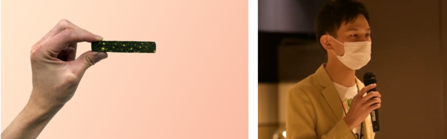 左）Vegimin Bar　右）株式会社グリーンエース 代表取締役社長 石川慎之祐氏