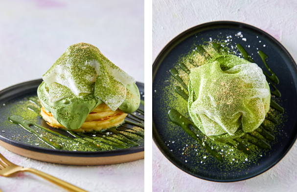 ▲西尾抹茶のいちご大福パンケーキ