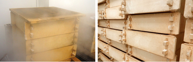 昔ながらの蒸籠で蒸し上げます