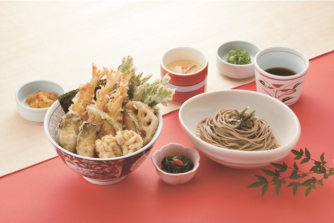 海老と牡蠣・白子の天丼御膳　１,３９９円(税込１,５３８円)