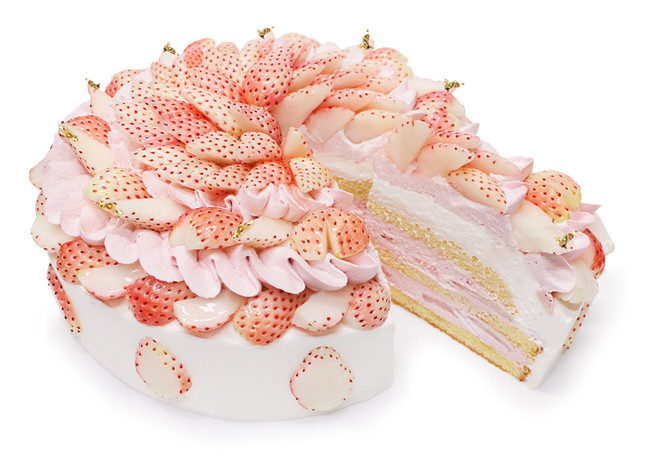 白いちごとラズベリークリームのショートケーキ