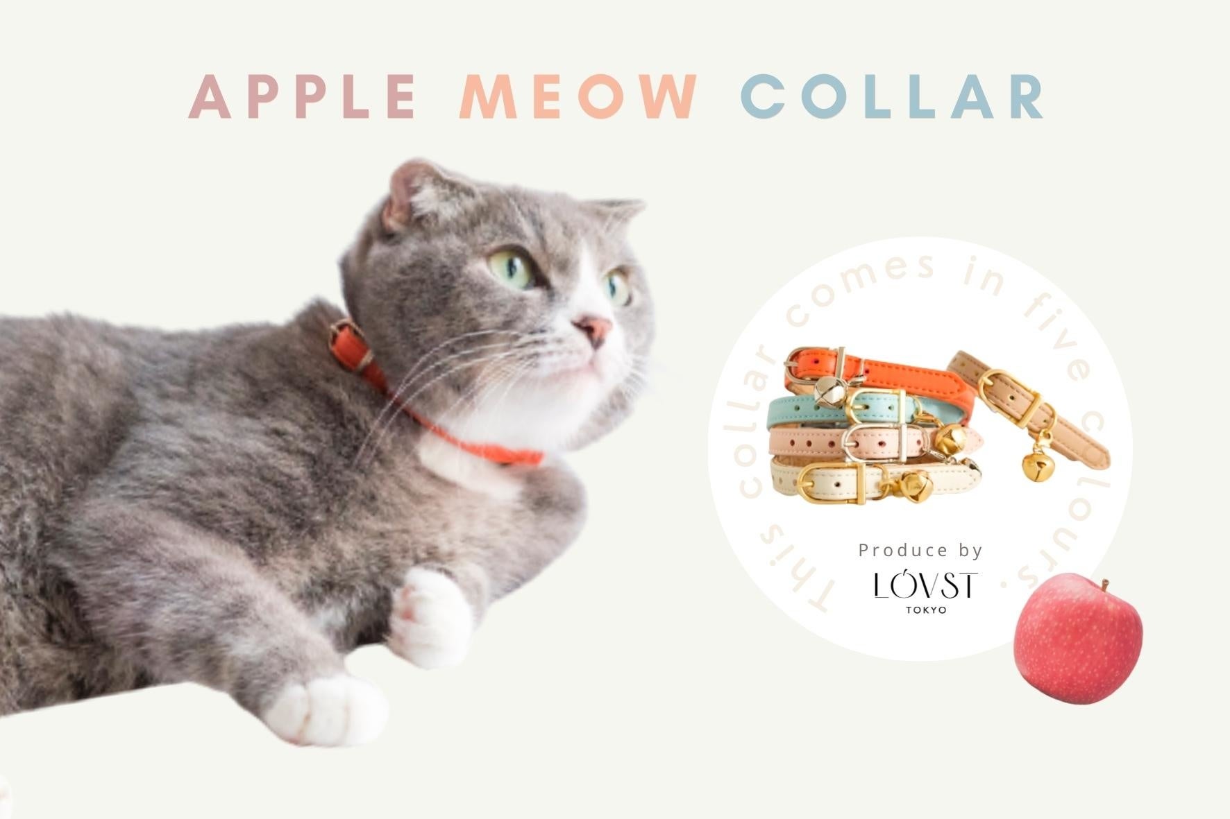 【LOVST TOKYO】廃棄りんご生まれの「アップルレザー」を用いた猫の首輪「Apple Meow Collar」をMakuakeにて販売！ 新製品の試飲会イベントの開催も