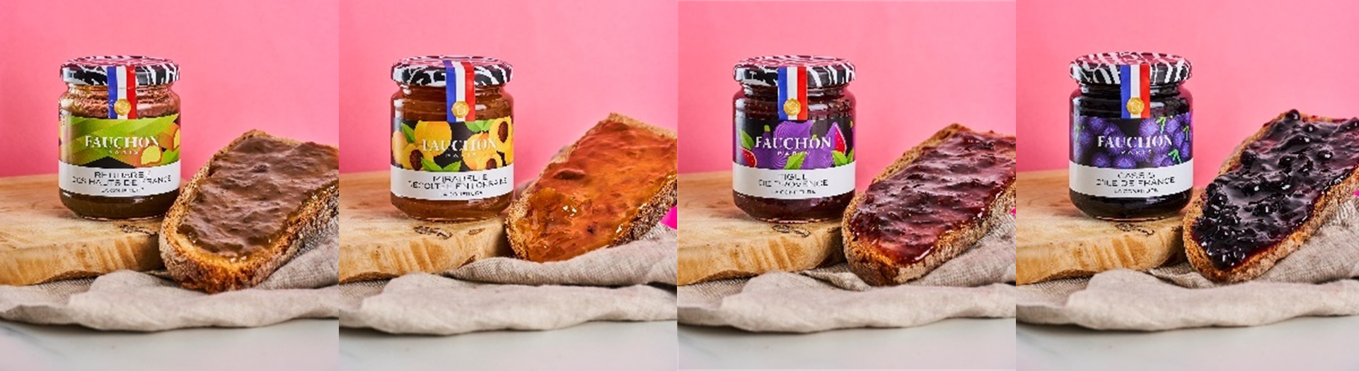 パリ発・美食のトップブランドFAUCHON(フォション)
日本上陸50年を迎え、「メイドインF」にこだわり抜いて
フランス各地の特産果実・野菜で作ったフルーツジャム4種を発売