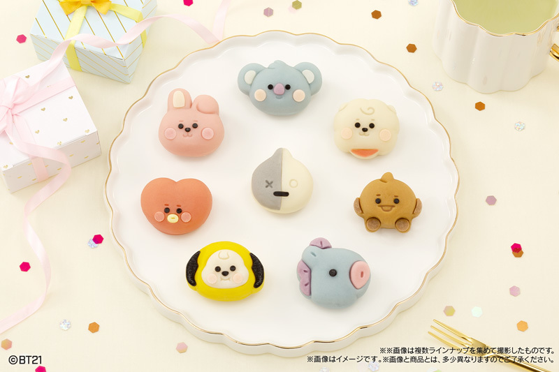 「BT21」の全8キャラクターが和菓子になって登場！
ベビーフェイスでキュートな「食べマス」を発売