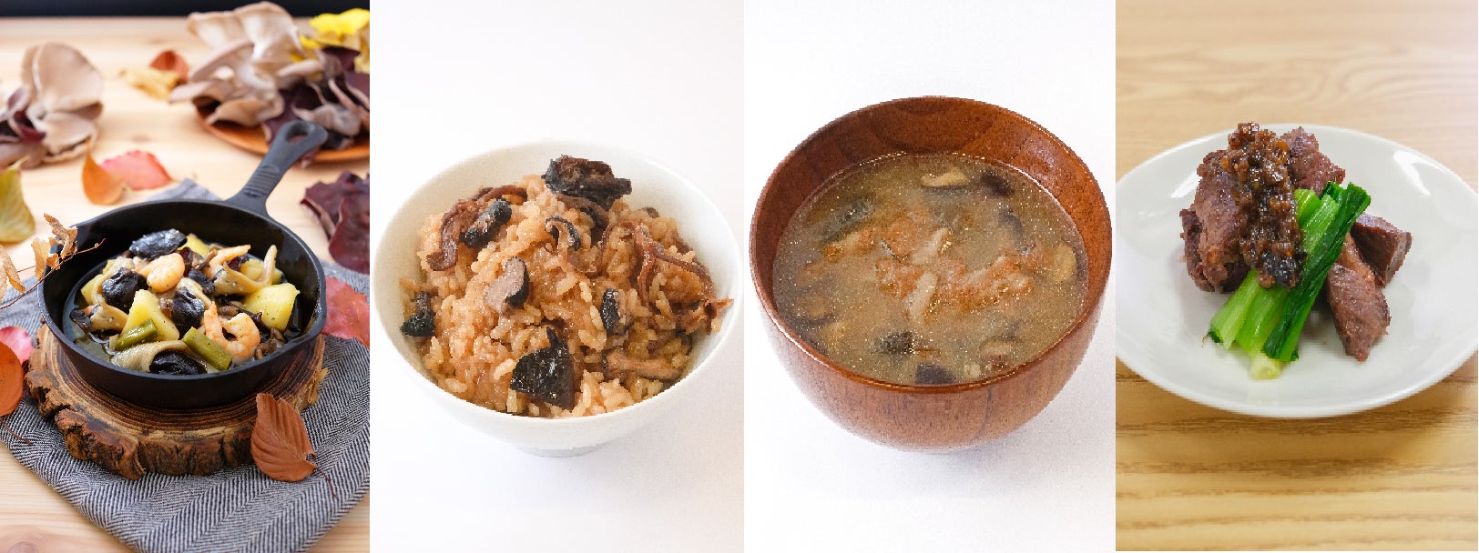 関西地区限定で11/11(金)からきのこの「アヒージョ、ごはん、スープ、野菜やお肉に合う醤油糀だれ」4商品を新発売