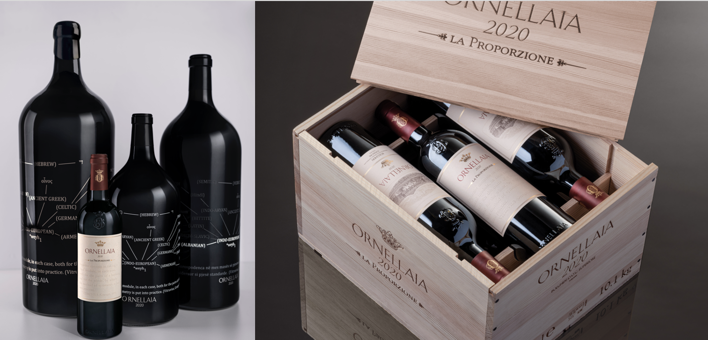 イタリアが誇る銘醸ワイン「オルネッライア」の
最新ヴィンテージ2020＆アートボトルが
サザビーズオークションで競売に(9月7日～21日開催予定)　
“ワインと芸術の融合”テーマは『LA PROPORZIONE(調和)』