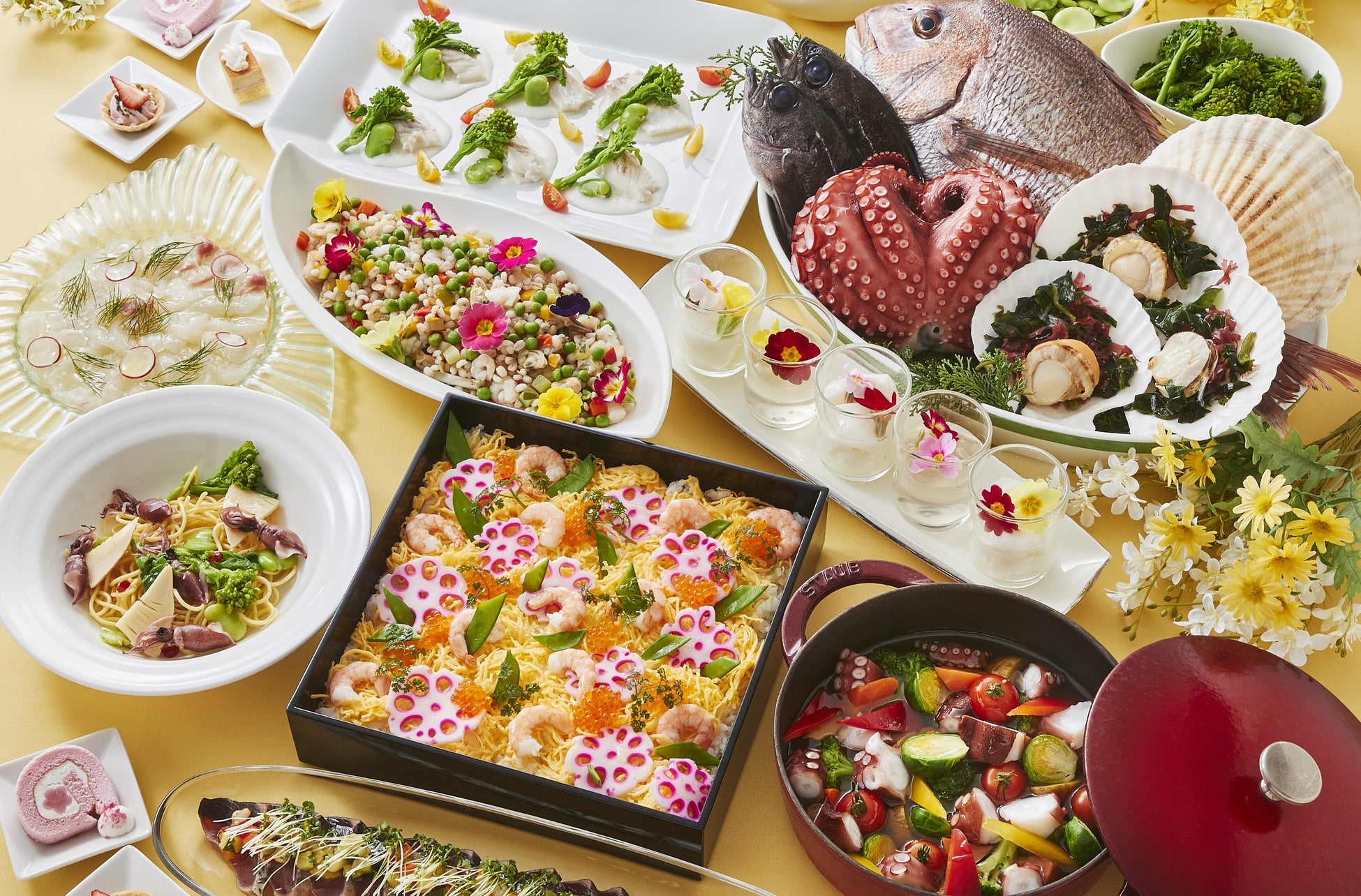 3月7日（火）より、ゆとりの空間カフェ・レストランにて、春のランチメニュー「照り焼きチキンのアボカド豆腐ソース」、「鮭の西京みそ漬け」をはじめ、春季限定メニューやデザートが登場！