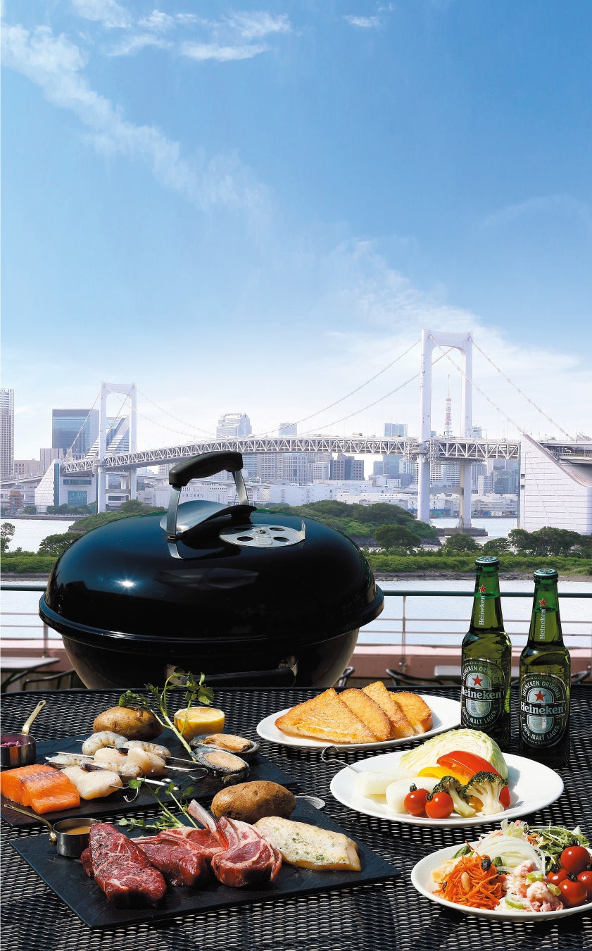 東京湾を見渡す開放的なテラスで楽しむ本格炭火BBQ＆サラダバーシズラーアクアシティお台場 BBQテラス 4月7日（金）オープン！