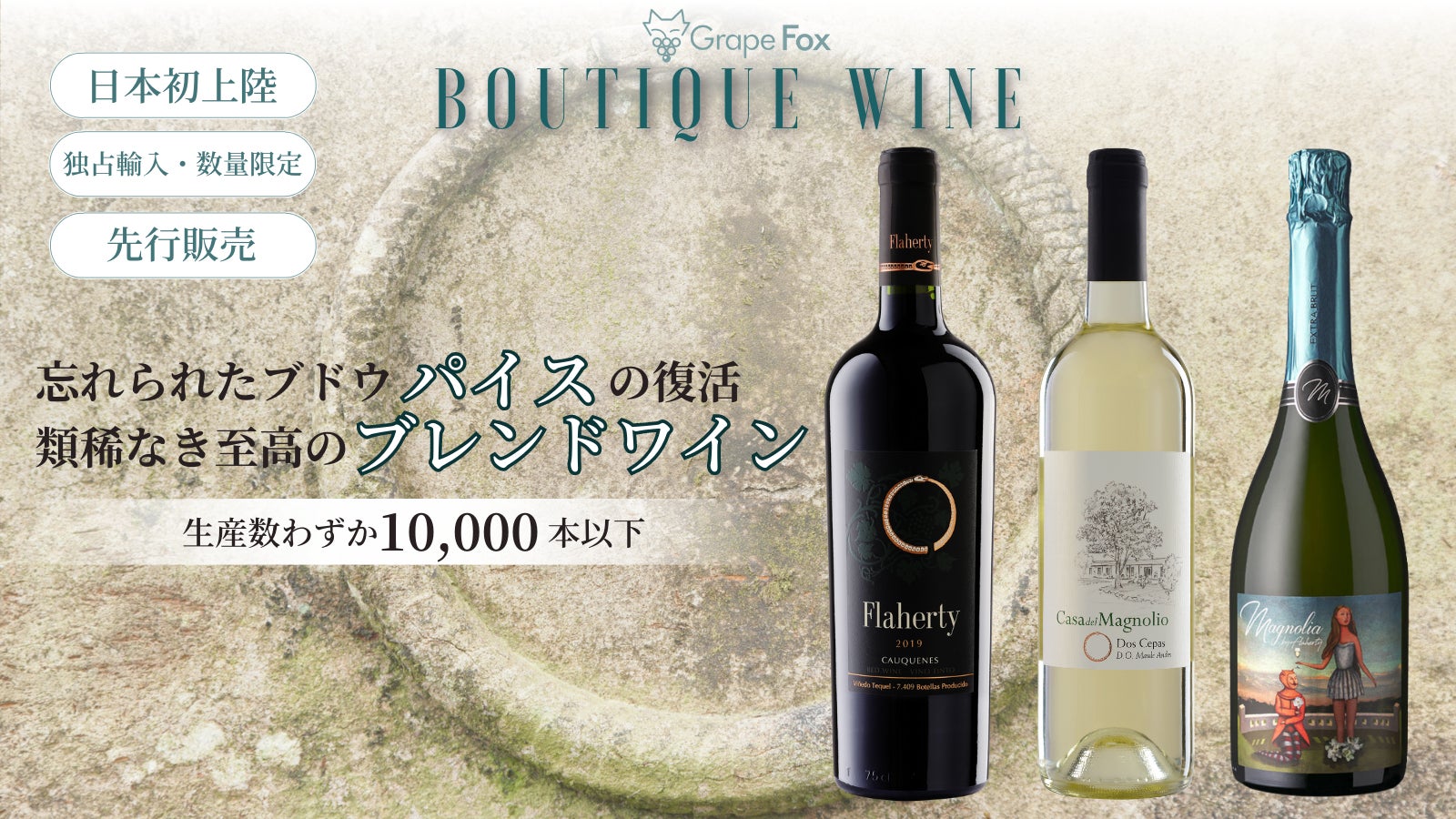 生産数10,000本以下の少量生産ワインを販売するGrapeFox、ブドウの楽園チリから忘れられたブドウ『パイス』のブレンドワインを日本初輸入、「Makuake」にて先行・限定販売プロジェクトを開始