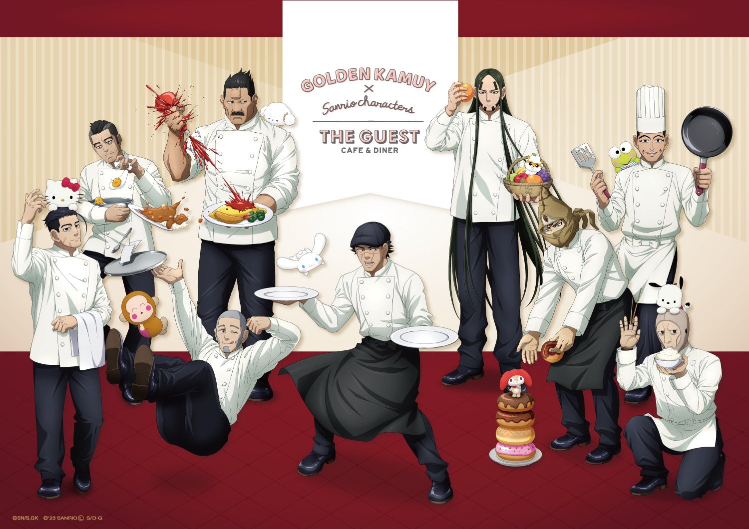 「GOLDEN KAMUY × Sanrio characters ×THE GUEST cafe&diner」池袋・名古屋・心斎橋のTHE GUEST cafe&dinerにて開催決定!!