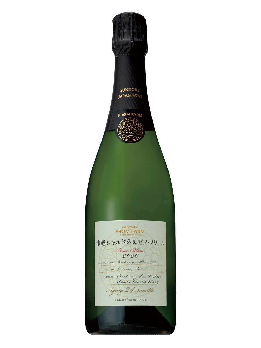 日本ワイン「ＳＵＮＴＯＲＹ ＦＲＯＭ ＦＡＲＭ 津軽シャルドネ＆ピノ・ノワールスパークリング ２０２０ グリーンエティケット」数量限定新発売