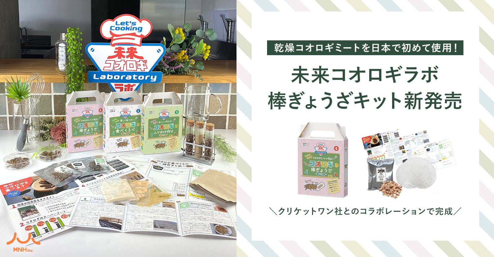 乾燥コオロギミートを日本で初めて使用！コオロギの新たな可能性を探る「未来コオロギラボ棒ぎょうざキット」が新発売